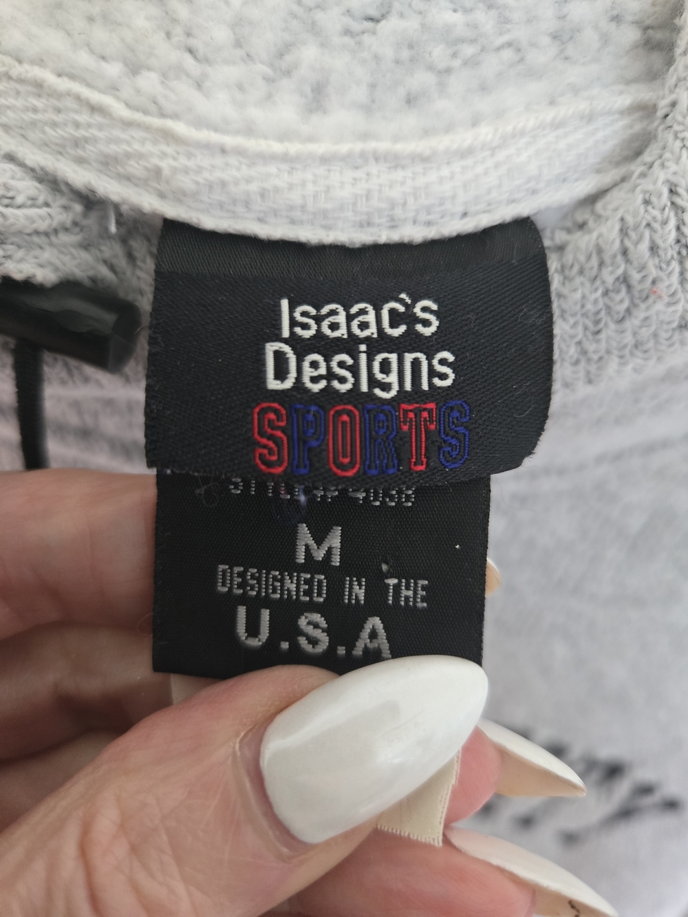 Isaac's Designs Sports Light Gray Hooded Pullover Kangaroo Pockets Women Size M - Picture 4 of 13